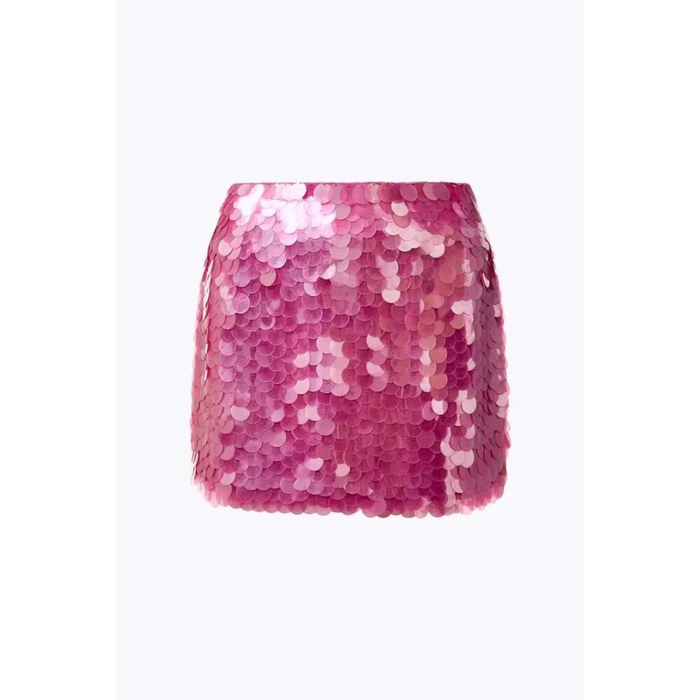 CIN CIN Angelfish Beaded Skirt in Dahlia X-Small New Womens Embellished Mini